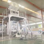 Jedna súprava automatického stroja na balenie prášku na pranie 1-3,5 kg pripravená na odoslanie.