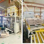 15KG Drevené pelety váženie plnenie vrecovanie Paletizačná linka je pripravená na dodanie