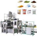 Automatic bulk powder product weighing filling bagging conveying and palletizing line